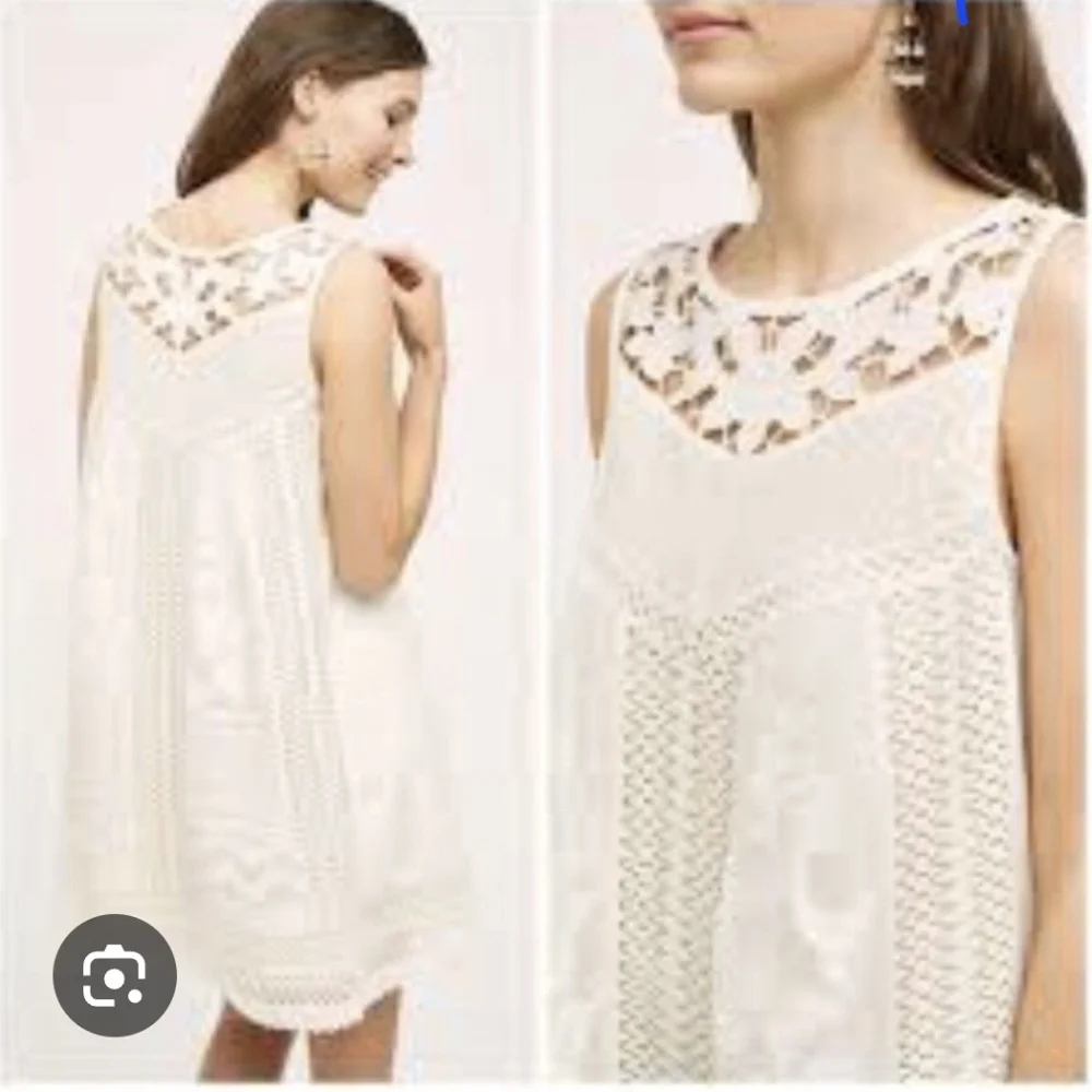 ANTHROPOLOGIE VANESSA VIRGINIA OF ANTHROPOLOGIE WOMEN'S DRES  IVORY LACE. Size 6 - Picture 2 of 11